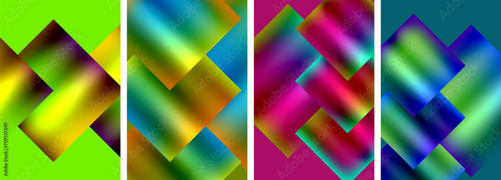 Colorful metal square abstract poster backgrounds Colorful metal square abstract poster backgrounds