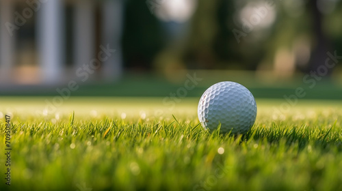 golf ball on green grass photo