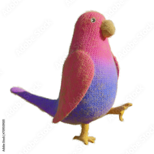 Cotorro de lana rosa marchando