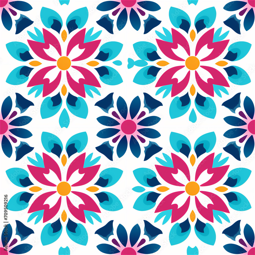 Seamless pattern : Vibrant Floral Pattern on White
Seamless pattern : Vibrant Floral Pattern on White