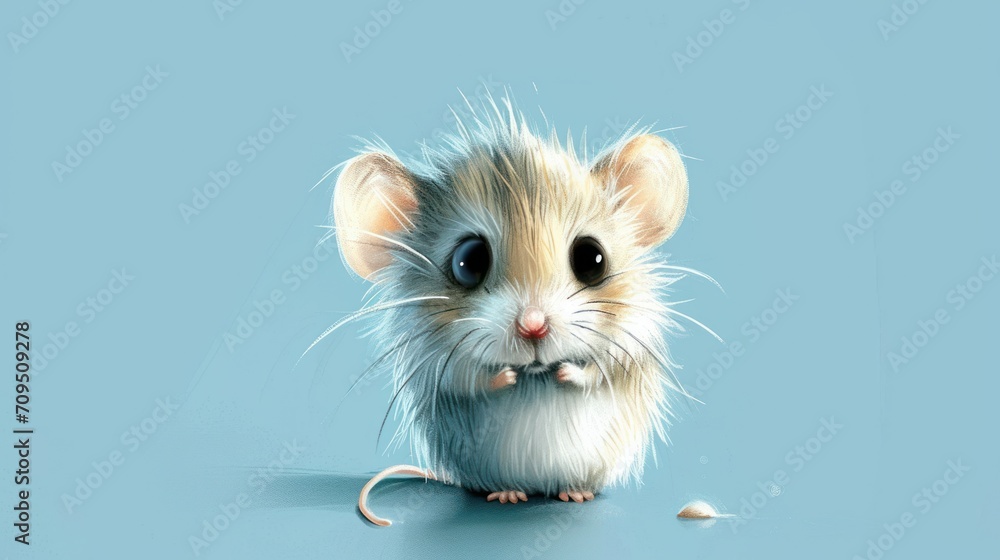 a little mouse sitting on top of a blue surface next to a mouse's head and a mouse's tail sticking out of it's mouth. a little mouse sitting on top of a blue surface next to a mouse's head and a mouse's tail sticking out of it's mouth.