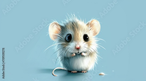  a little mouse sitting on top of a blue surface next to a mouse's head and a mouse's tail sticking out of it's mouth. photo