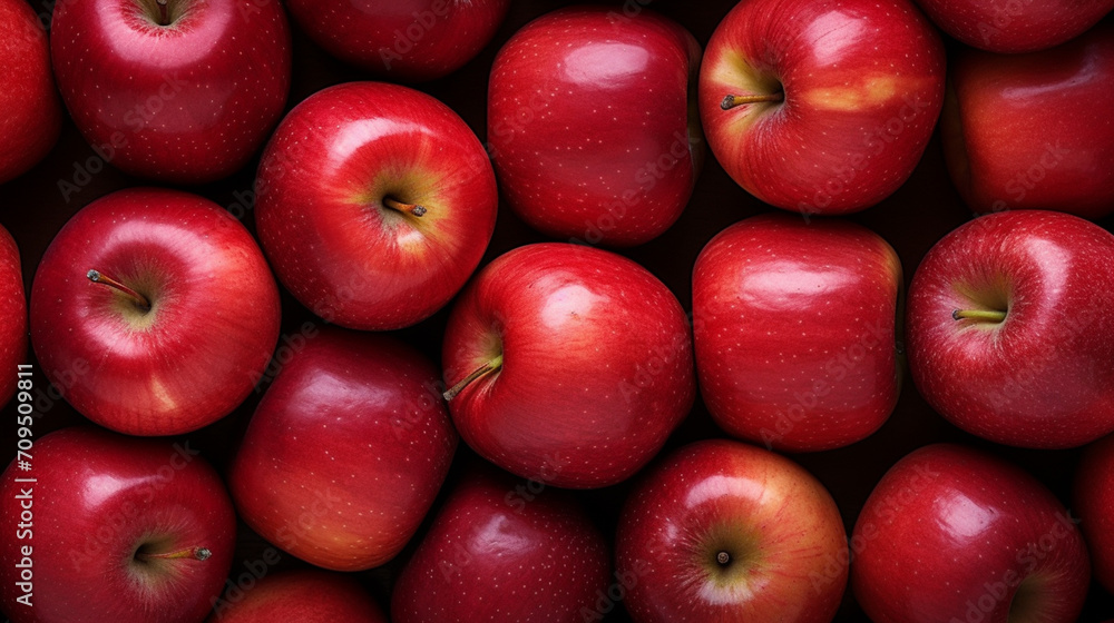 red apples in a market