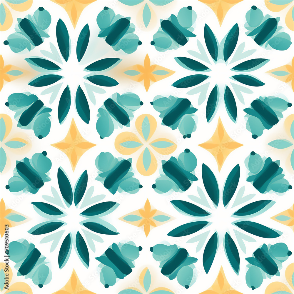 Seamless pattern : Soft Mandalas on a Creamy Background
