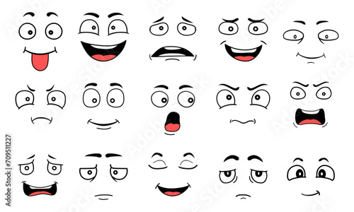 Face expression isolated feelings icons set