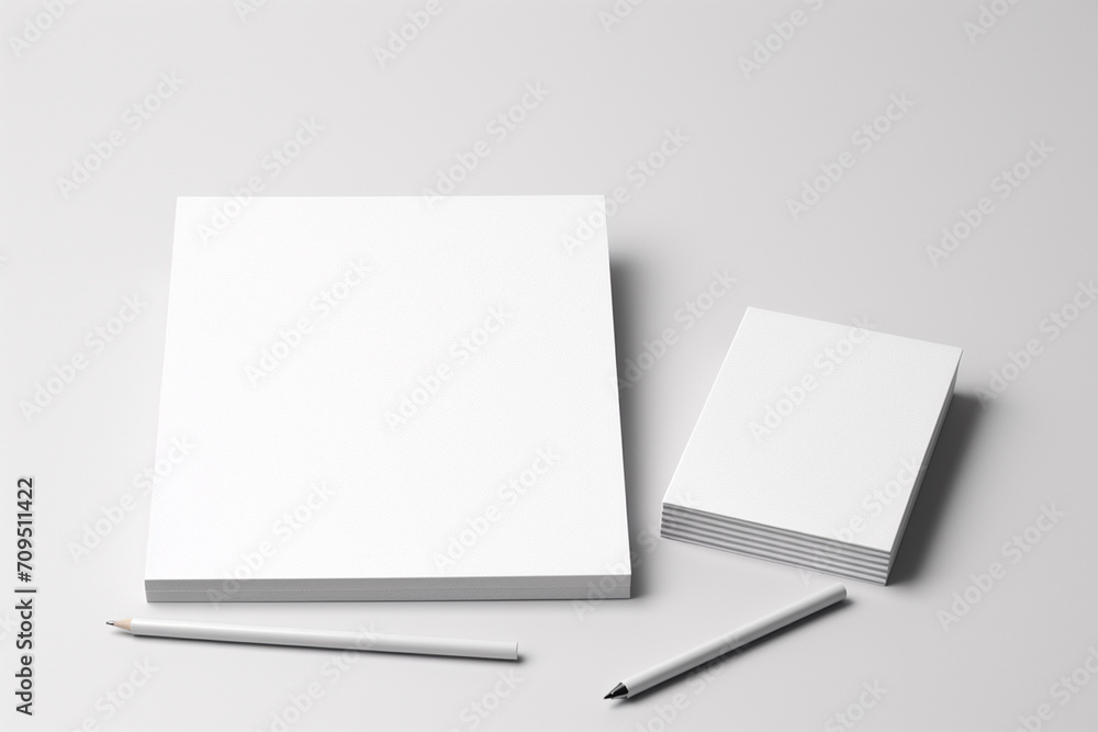 Blank Stationery Set Mockup created with Generative AI Blank Stationery Set Mockup created with Generative AI