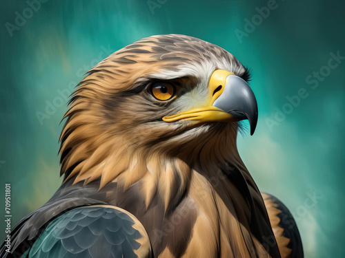 Tawny Eagle - Dramatic Impressionist Portrait with Rich Earthy Tones Gen AI photo