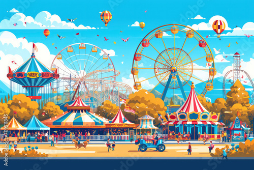 Amusement Rides and Attractions: In addition to beer tents, Oktoberfest features a large fairground with amusement rides