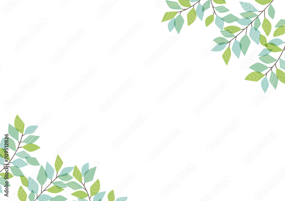 simple frame with green leaves simple frame with green leaves