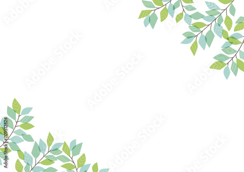 simple frame with green leaves