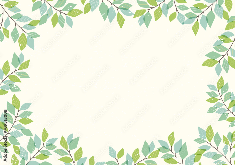 simple frame with green leaves