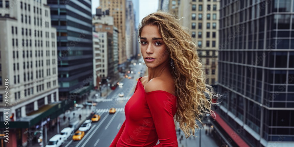 Portrait of a young woman in a cityscape Portrait of a young woman in a cityscape