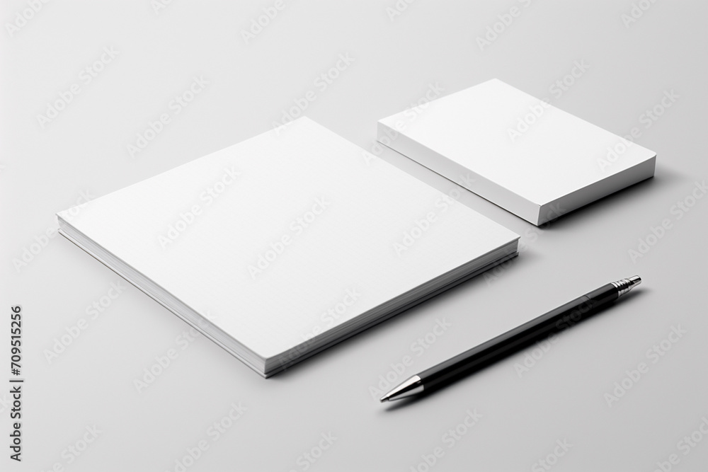 Blank Stationery Set Mockup created with Generative AI Blank Stationery Set Mockup created with Generative AI