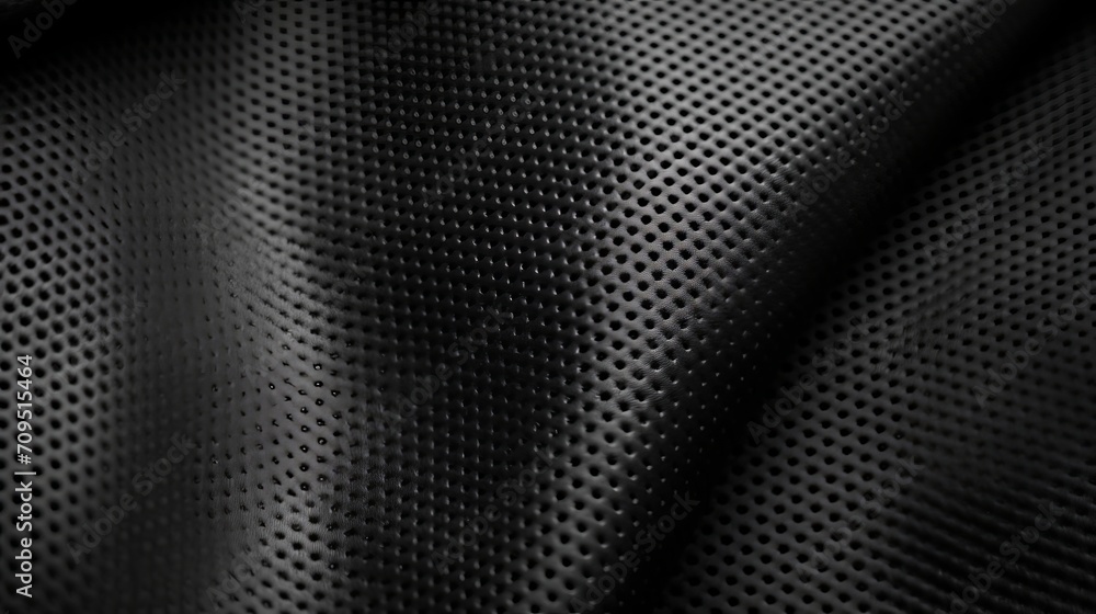 Black rubber-coated technical fabric texture with light reflections and shadows Black rubber-coated technical fabric texture with light reflections and shadows