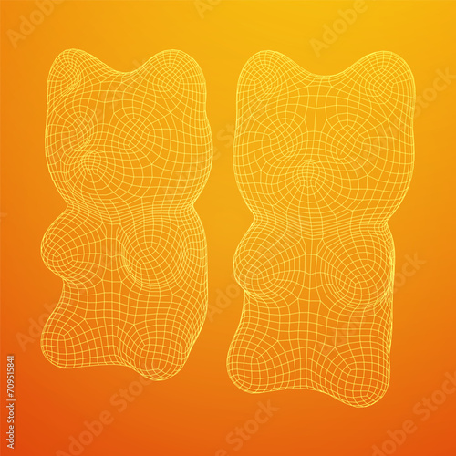 Gummy bear. Jelly fruit candy