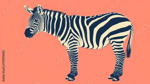  a black and white zebra standing in front of an orange background with a pink background and a black and white zebra standing in front of an orange background.