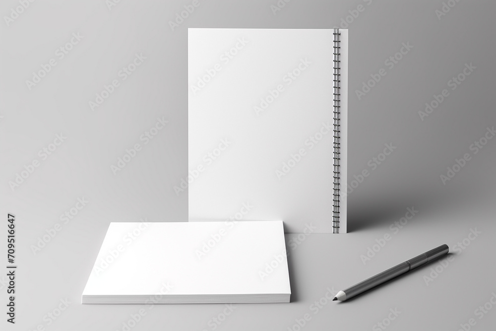 Blank Stationery Set Mockup created with Generative AI Blank Stationery Set Mockup created with Generative AI