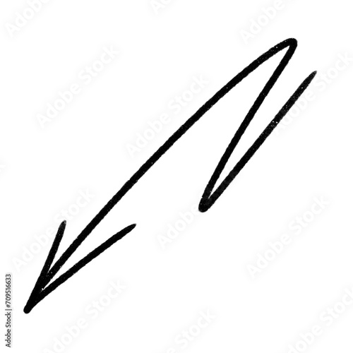 Arrow. Arrow Doodle. Arrow Scribble. Transparent background.