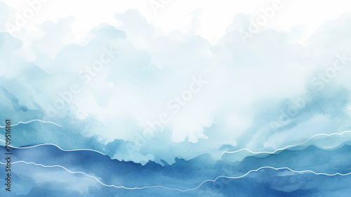 Abstract blue watercolor background.Hand painted watercolor. AI