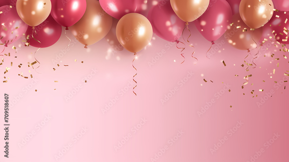 Children's birthday background with many balloons in pastel tones Children's birthday background with many balloons in pastel tones