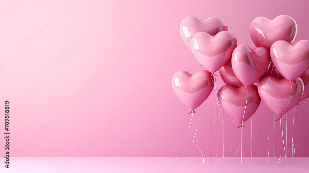 Children's birthday background with many balloons in pastel tones
