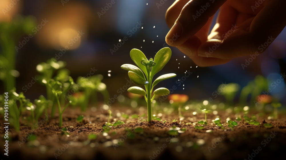 watering the plant watering the plant