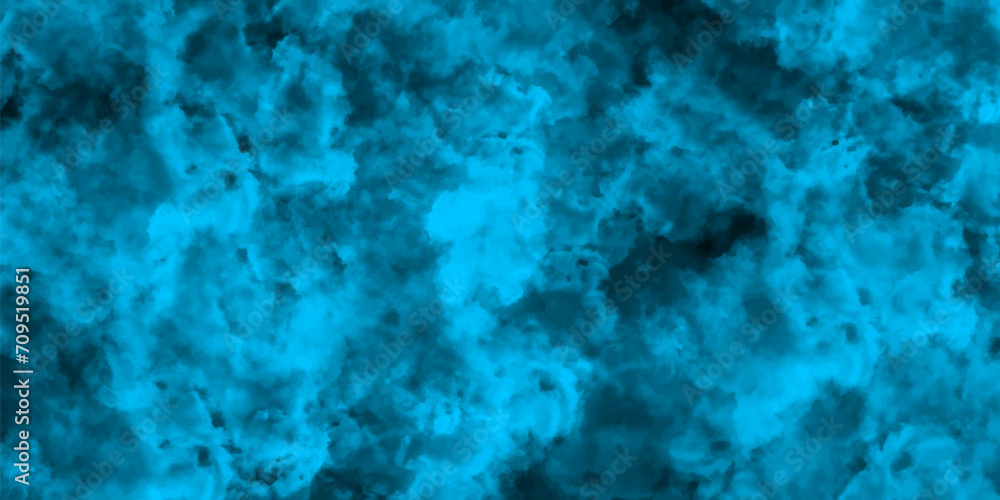 Abstract background with Scary Blue and black horror background. Blue painted powder explosion. Bright Blue space nebula . Blue & Black color old concrete wall for background.