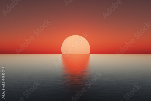 The image of a minimalist sun setting on the horizon, depicted by a half-circle.