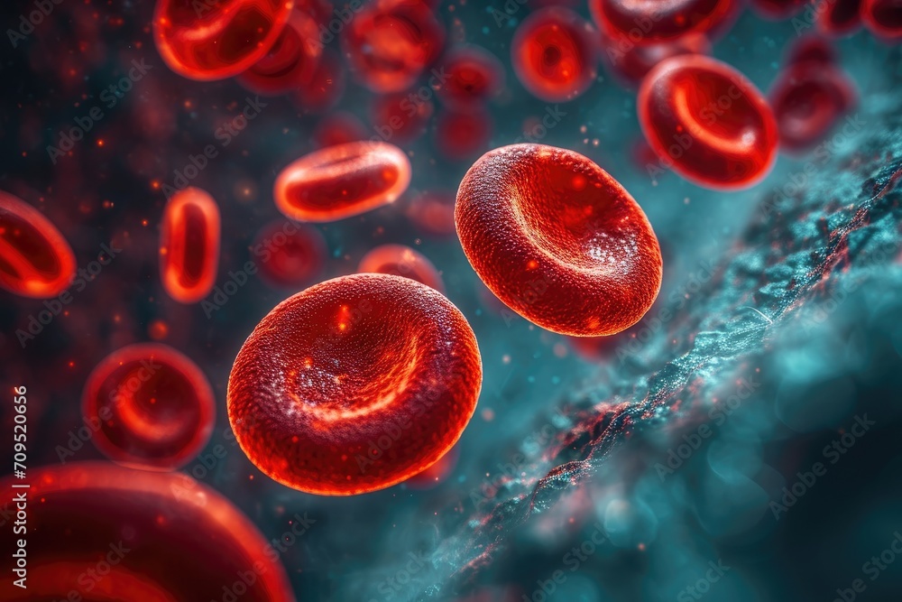 Fototapeta premium Blood cell. Medical science concept. Generative AI