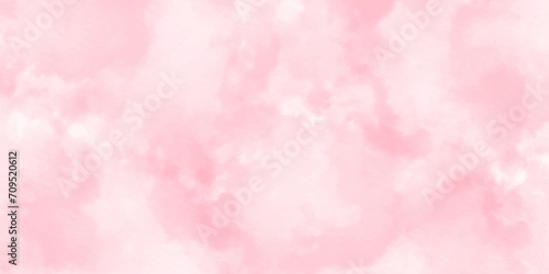 abstract pink and sky watercolor background. summer winter day and pattern clouds backdrop pink color bright wallpaper. 