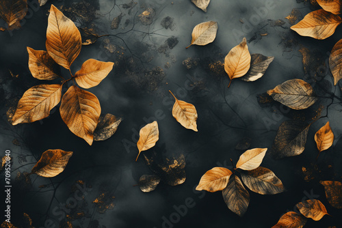 An abstract pattern of falling leaves, representing the letting go of past thoughts.