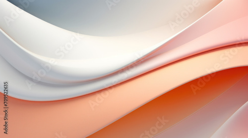 Sleek white and orange wave design for modern decor. AI generated.