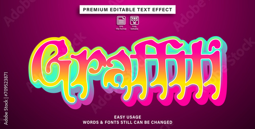 Editable text or font effect graffiti style