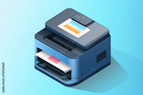 Office photocopier icon in 3D style