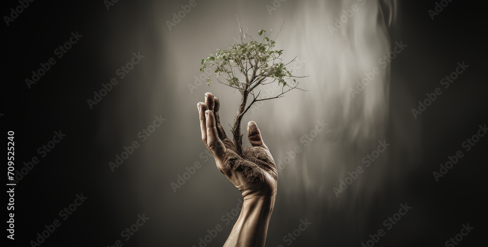 tree in the night, man holding a tree, tree in the rain, hand lifting tree tree in the night, man holding a tree, tree in the rain, hand lifting tree