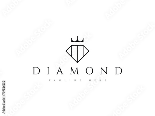 luxury diamond jewelry king queen logo design