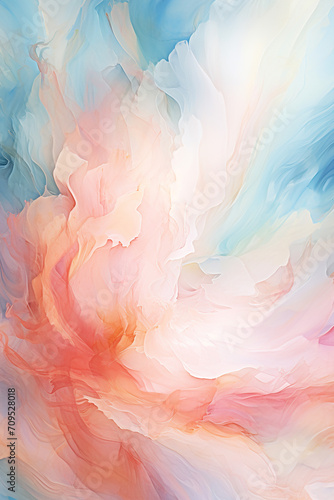 Abstract background with soft, watercolor gradients and gentle swirls. Vertical