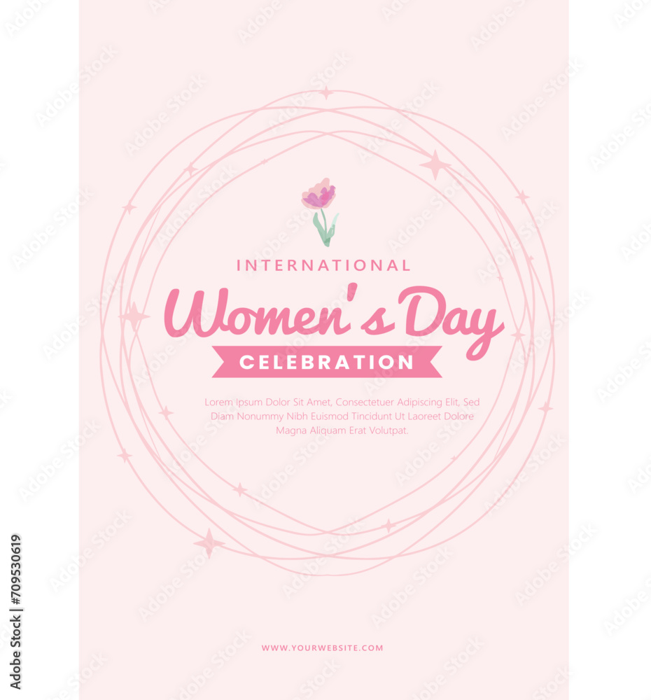 nice pink post for women international day social media post 8 march