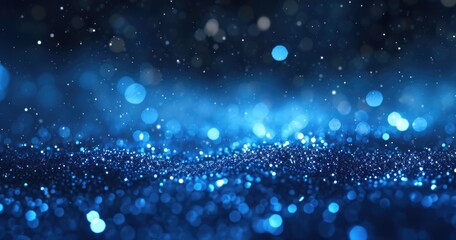 blue glitter with light effects and bokeh effect