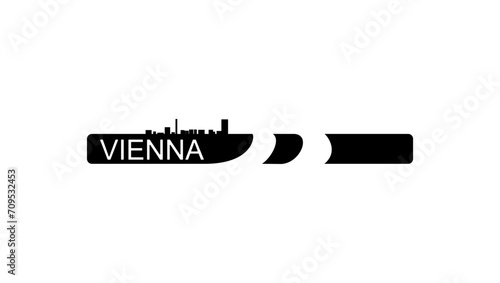 Vienna landscape, symbol, logo, black isolates silhouette photo