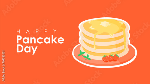 happy pancake day banner template vector stock photo