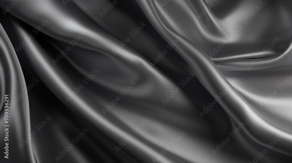 The smooth, flowing texture of gray satin fabric captured in a close-up, emphasizing the gentle folds and elegant sheen. The smooth, flowing texture of gray satin fabric captured in a close-up, emphasizing the gentle folds and elegant sheen.