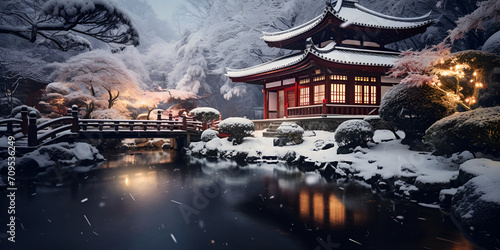 Oriental China house winter yard