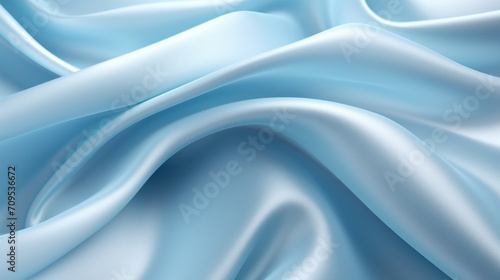 Smooth blue satin fabric with a delicate sheen, flowing gracefully and creating a serene and elegant background.