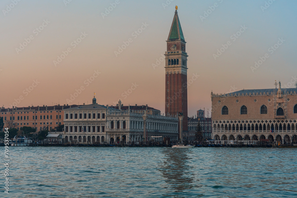 Venezia City view with the Markus Bell tower at the background