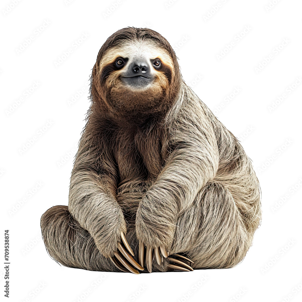 Fototapeta premium Sloth isolated white background