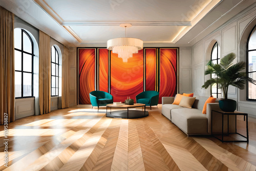 modern living room with sofa
