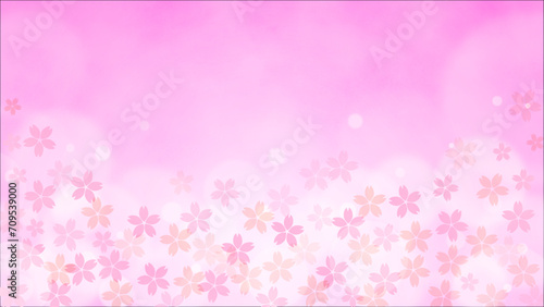 桜の花と光の玉のベクターイラスト背景