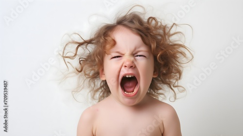 baby screaming in studio photo