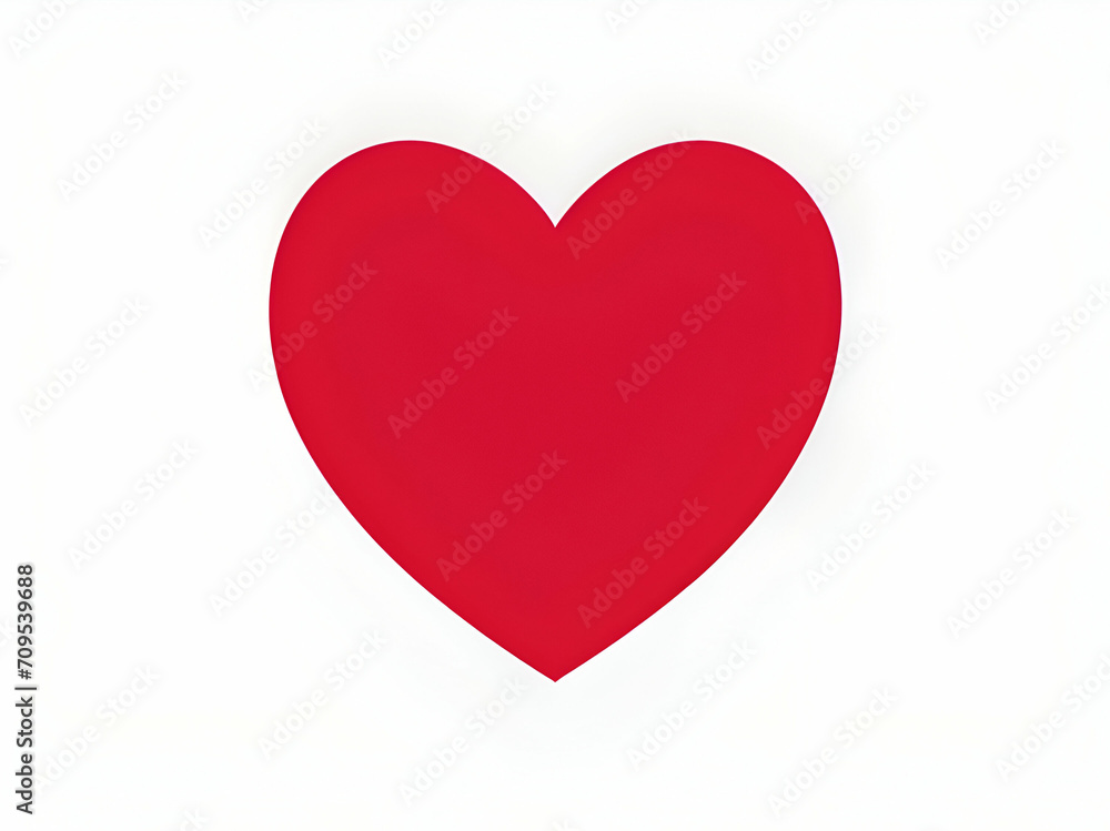 Red heart valentine on white background,ai generative
